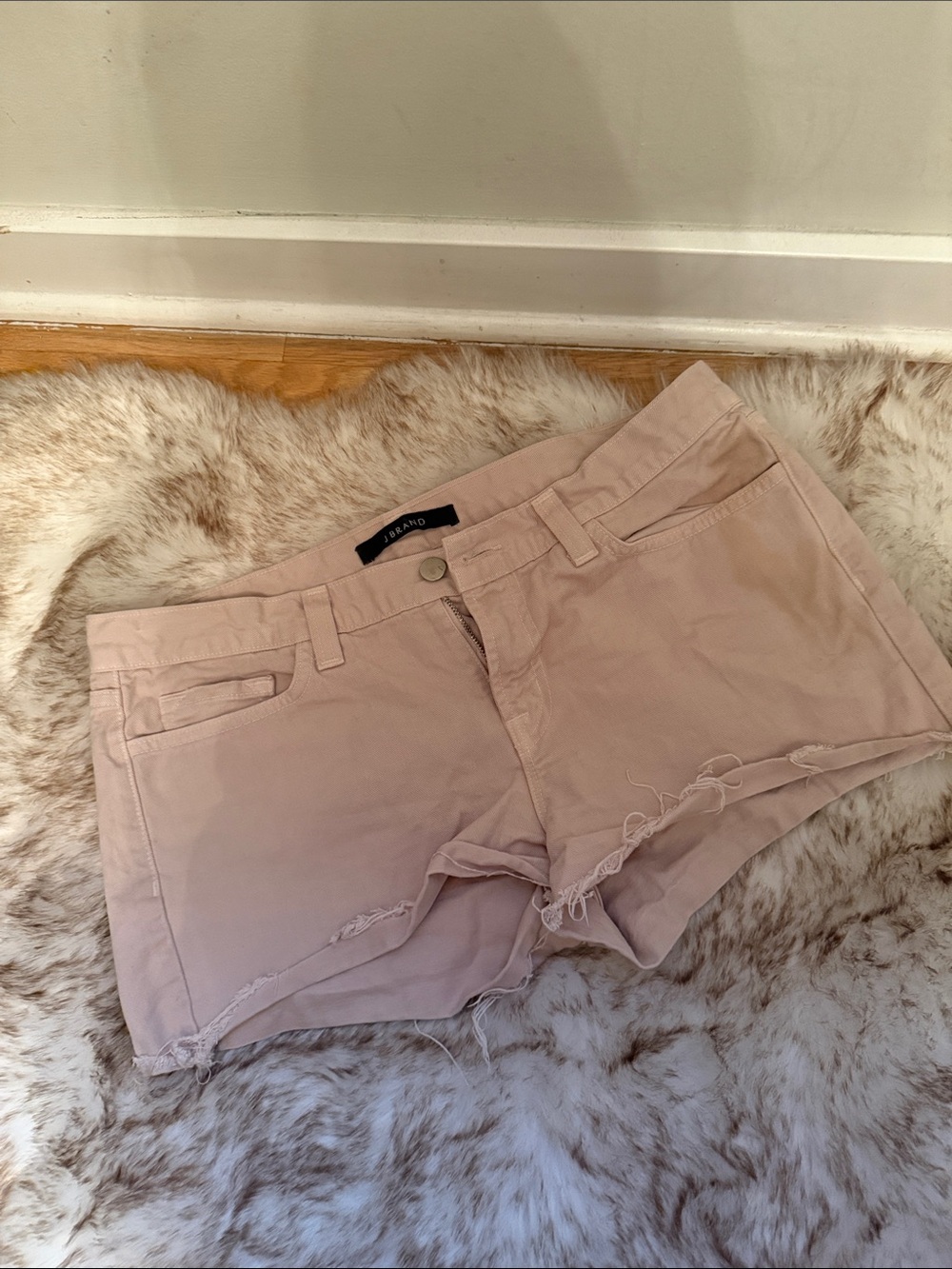J Brand Blush Pink Denim Cutoff Shorts